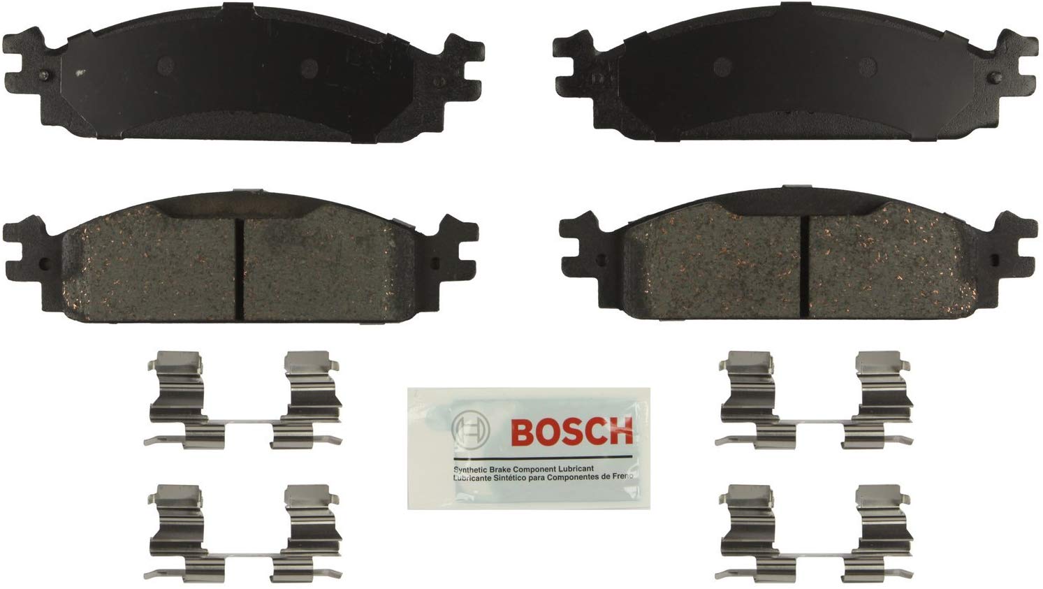 Bosch BE1376H Blue Disc Brake Pad Set with Hardware for Select Ford Explorer, Flex, Taurus and Lincoln MXS, MXT - FRONT