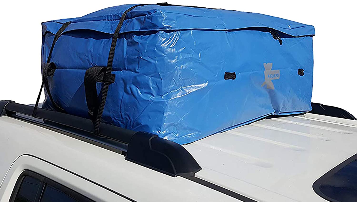 K-Cliffs Waterproof Roof Cargo Bag | Fits All Hard-top Cars | Blue (Medium) (Medium Blue)