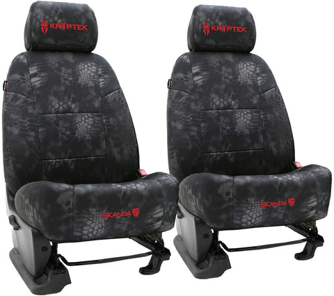 Front Seats: ShearComfort Custom Kryptek Neo-Supreme Seat Covers for Toyota Corolla (2020-2020) in Kryptek Neo-Supreme Highlander for Buckets w/Adjustable Headrests