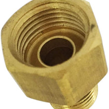 Brass Inverted Flare Fitting, Brake Line Adapter, Male Connector, 1/2" Tube OD x 3/8" NPT Male, 5pcs