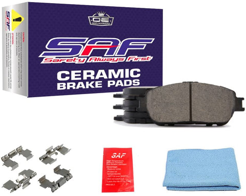 SAF Superior Quality Ceramic Brake Pads WITH HARDWARE-SAF465A-FRONT
