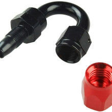 SUPERFASTRACING 4AN 180 Degree Swivel Hose End Fitting/Adaptor Oil/Fuel Line Red Black