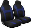 OxGord Car Seat Cover - Poly Cloth Two Toned with Front Low Bucket Seat - Universal Fit for Cars, Trucks, SUVs, Vans - 2 pc Set