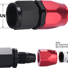 EVIL ENERGY 6AN Straight Swivel Hose End Fitting for Braided Fuel Line Aluminum Black 2PCS