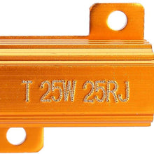 Akozon LED Decoders 2Pcs Car LED Decoder Anti Hyper Flash No Error Wirewound Load Resistor 25W 25Ω