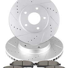 FINDAUTO Front Brake Disc Rotors(2) and Ceramic Pads(4) Fit for 2004-2009 2011-2017 for N-issan Quest