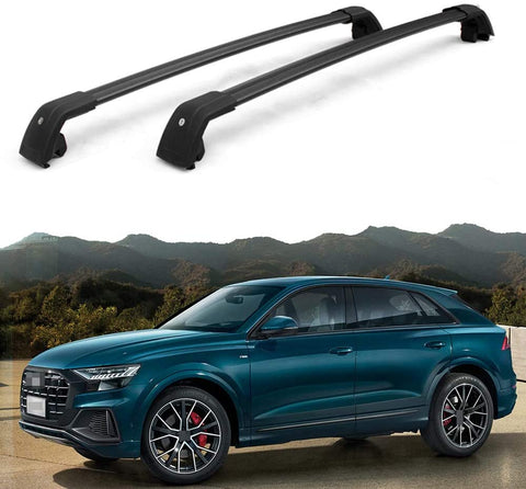 Lequer Fits for Audi E-tron Etron 2019 2020 2021 Crossbar Cross bar Roof Rack Baggage Luggage Rail Carrier Holder Black
