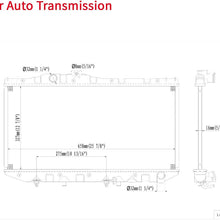 MUKEZON For 1987-1991 Toyota Camry 2.0L L4 Automatic AT Aluminum/Plastic Radiator 1 Row