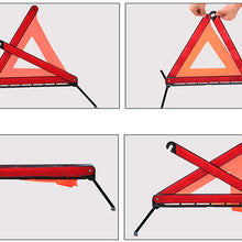 KAFEEK Reflective Warning Triangle Emergency Warning Triangle Roadside Safety Triangle Kits (Set of 3)