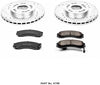 Power Stop K798 Front Brake Kit with Drilled/Slotted Brake Rotors and Z23 Evolution Ceramic Brake Pads,Silver Zinc Plated