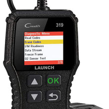 LAUNCH OBD2 Scanner CR319 Code Reader,Universal Automotive Engine Light Check Scan Tool Checks O2 Sensor and EVAP Systems with Full OBD II Functions for DIYers, Supports Mode6 with DTC Lookup
