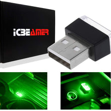 ICBEAMER 1 pc Blue Color Universal USB Interface Plug-in Miniature Night Light LED Car Interior Trunk Ambient Atmosphere