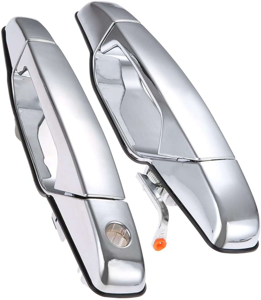 Exterior Chrome Door Handle Front Driver Passenger Side， Replacement for 2007-2013 Chevy Silverado Suburban Tahoe Avalanche, GMC Sierra Yukon, Cadillac Escalade | Replaces# 80546，80545