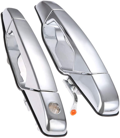 Exterior Chrome Door Handle Front Driver Passenger Side， Replacement for 2007-2013 Chevy Silverado Suburban Tahoe Avalanche, GMC Sierra Yukon, Cadillac Escalade | Replaces# 80546，80545