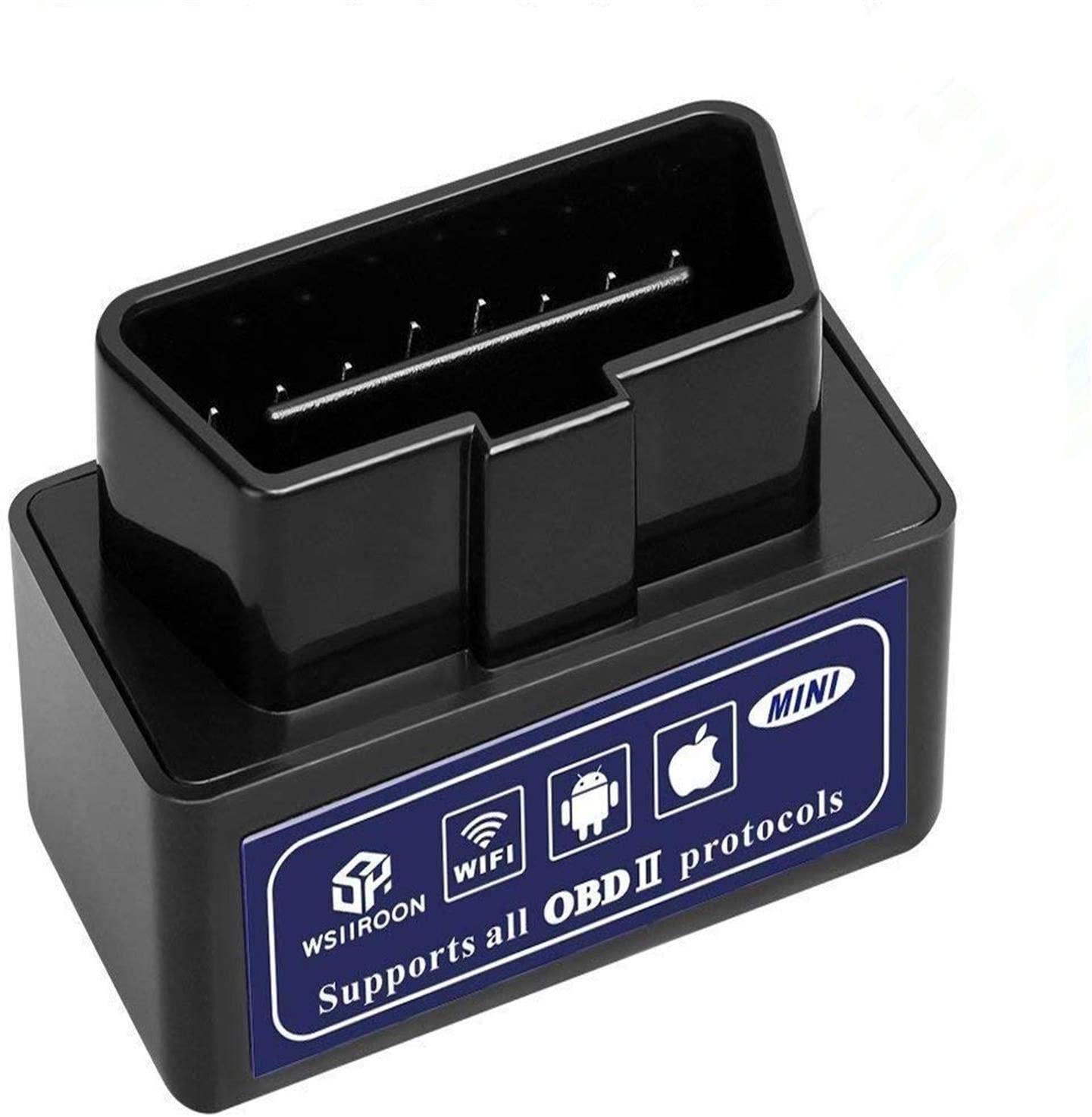wsiiroon Car Wifi OBD 2, OBD2 Scan Tool, Car OBDII Scan Tool Auto Diagnostic Scanner Code Reader/Scan Tool Check Engine Light for IOS & Android (Black)
