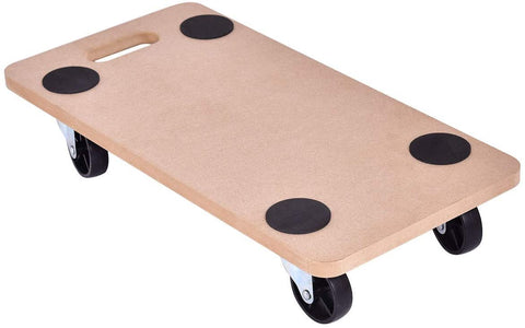 Caster and Wheel for Furniture Heavy Duty Trolley Business Cargo Vehicle Auto Part Furniture Industrial Moving Carrier Platform Dolly Multipurpose Solid Wood Base Portable Design 440 lbs Capacity