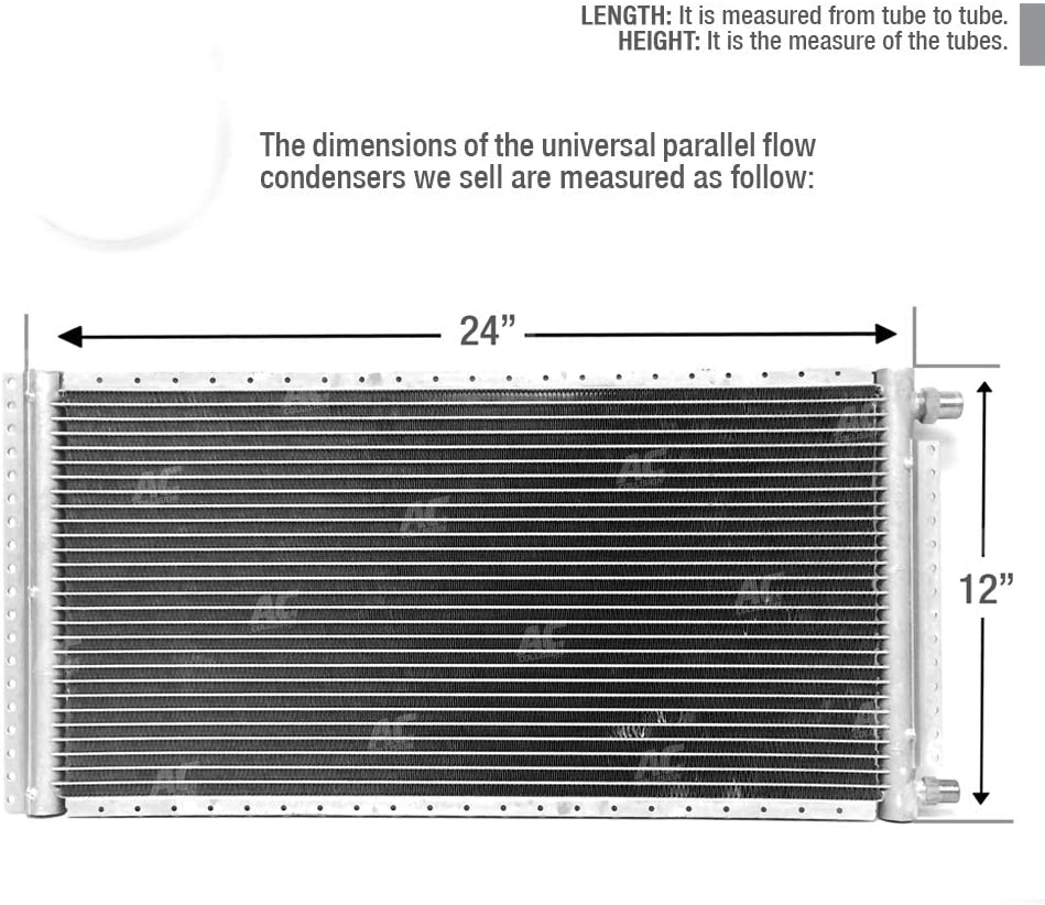 CNFP1224 AC A/C Universal Condenser Parallel Flow 12 x 24 O-ring #6 & #8