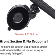 Rear View Mirror, Universal Car Truck Mirror Interior RearView Mirror Suction Cup (Width 24.5cm/9.6in)