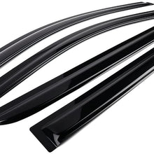 Window Visor Compatible With 2005-2007 Honda Odyssey | Acrylic Black Slim Style Sun Rain Guards Cover By IKON MOTORSPORTS | 2006