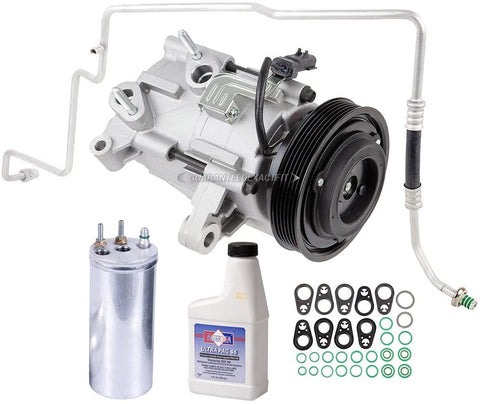 AC Compressor & A/C Kit For Jeep Liberty V6 2006 2007 - Includes Drier Filter, Expansion Valve, PAG Oil & O-Rings - BuyAutoParts 60-81200RK NEW