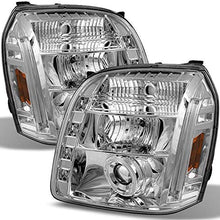 For GMC Yukon Denali SUV Chrome Clear Dual Halo LED Projector Headlights Front Lamps Replacement Pair