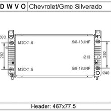 34'' Core Radiator Compatible Compatible with Chevy Silverado Suburban GMC Yukon Sierra Tahoe Escalade Hummer H2 4.3L 4.8L 5.3L 6.0L 6.2L V8 DWRD1001