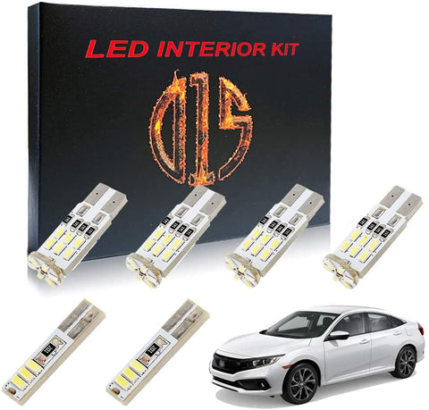 D15 Lighting LED Interior Light Kit for Honda Civic 2013-2020 6000k White Map Dome Visor Trunk Bulbs (8 Pieces)
