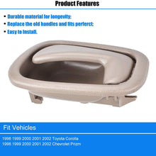 NPAUTO Interior Front Rear Door Handles Driver Passenger Side Pair for 1998 1999 2000 2001 2002 Toyota Corolla Chevy Prizm Manual Lock Beige/Tan