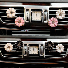 2 Pack Daisy Flowers Car Accessories Cute Car Air Freshener Bling Diamond Air Vent Clips Automotive Interior Trim Car Decorations Gift (White)