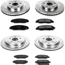 Power Stop K4134 Front & Rear Brake Kit with Drilled/Slotted Brake Rotors and Z23 Evolution Ceramic Brake Pads