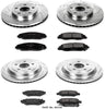 Power Stop K4134 Front & Rear Brake Kit with Drilled/Slotted Brake Rotors and Z23 Evolution Ceramic Brake Pads