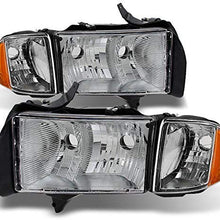 For Dodge Ram 1500 2500 3500 Pickup Truck Sport Package Clear Headlights Head Lamps Replacement Pair Set