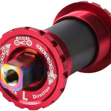 BESPORTBLE Road Bike Bottom Bracket Taper Bottom Bracket Ceramics Central Axis Titanium Alloy Square Hole for Bike Mountain Bike Parts 119mm Red
