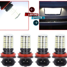 cciyu White 6000k H11 H8 H16 LED Bulbs 144SMD LED Bulbs with Projector Replacement for Fog Light,4Pack