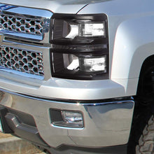 For 14-16 Chevy Silverado 1500 LED Black Housing Pair Headlights Headlamps Clear Reflector Lamp