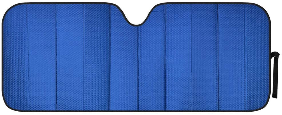 Motor Trend AS-312-BL Blue Front Windshield Shade-Jumbo Accordion Folding Auto Sunshade for Car Truck SUV-Blocks UV Rays Sun Visor Protector-Keeps Your Vehicle Cool-66 x 27 Inch
