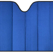 Motor Trend AS-312-BL Blue Front Windshield Shade-Jumbo Accordion Folding Auto Sunshade for Car Truck SUV-Blocks UV Rays Sun Visor Protector-Keeps Your Vehicle Cool-66 x 27 Inch