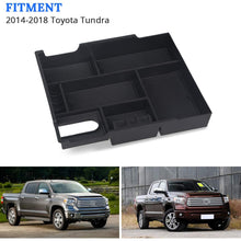 VANJING Center Console Organizer Compatible for 2014 2015 2016 2017 2018 2019 2020 Toyota Tundra Accessories ABS Black Materials Tray Armrest Secondary Storage Box with A Cleaner Brush
