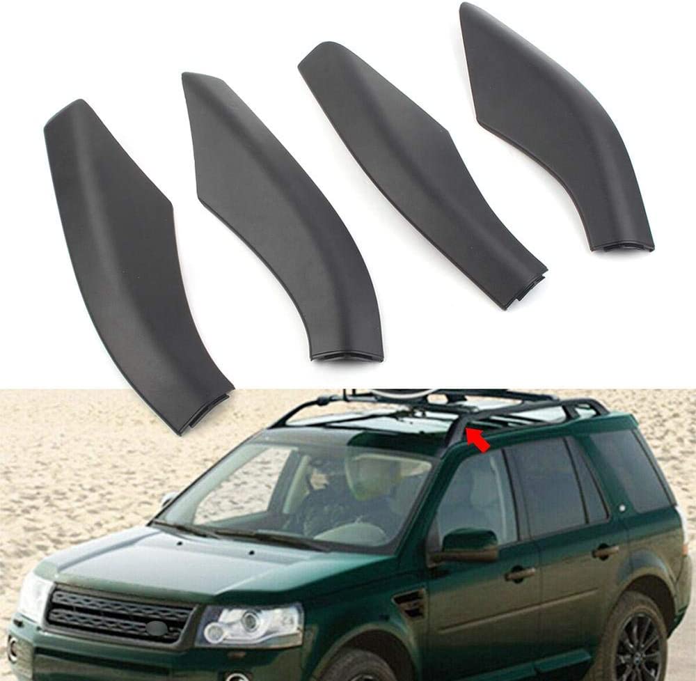 Three T 4PCS Car Roof Rack Rail Cover End Protection Exterior Leg Cover Shell Cap Fit for Land Rover Freelander 2 2006-2014