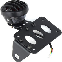 KATUR Black Motorcycle Side Mount Tail Light Brake License Plate Bracket Taillight for Suzuki Yamaha Honda Harley Bobber Chopper