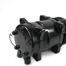 A-Team Performance Sanden Style Compressor SD-508 with 7 Groove Serpentine Belt Pulley SD5H14 Black