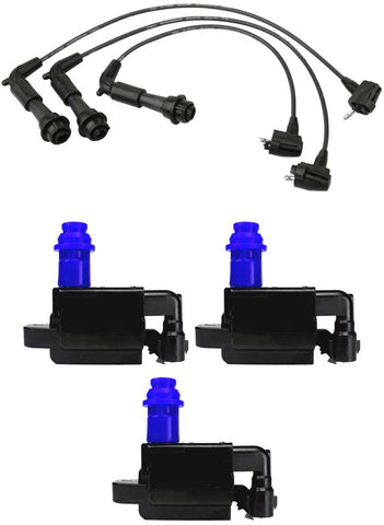 ENA Set of 3 Ignition Coil and 3 Wire Wireset Compatible with 1998 Lexus GS300 SC300 Supra & 2001-2003 Lexus IS300 UF228