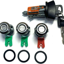 LC6177 Ford Ignition Switch Lock Cylinder + Three (3) Door Lock Cylinder W/2 Logo Keys