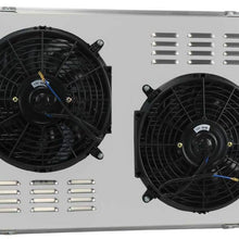 CoolingCare Aluminum Radiator+ Shroud + 2X12" Fan for 1973-93 Chevy C/K Series Pickup Truck, 3 Row Core