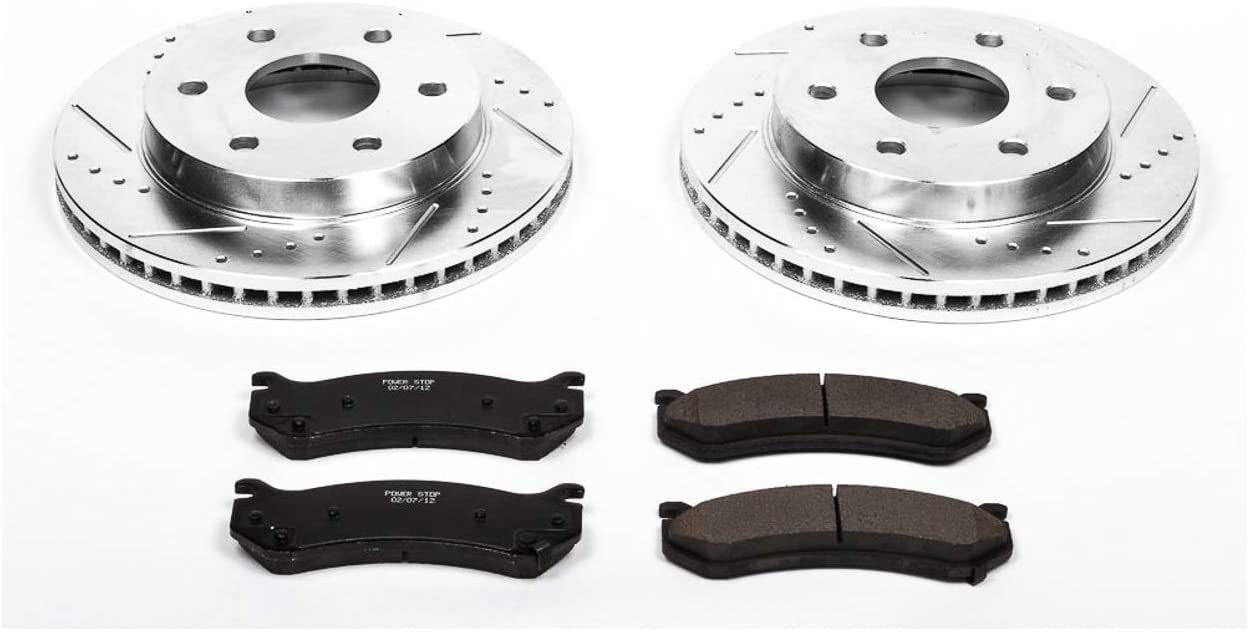 Power Stop K2009 Front Brake Kit with Drilled/Slotted Brake Rotors and Z23 Evolution Ceramic Brake Pads