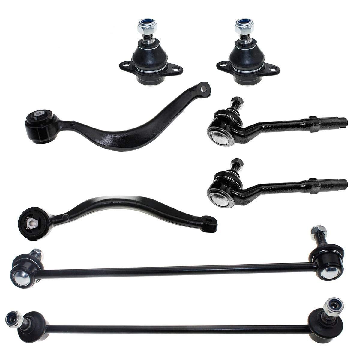 DLZ 8 Pcs Front Suspension Kit-2 Lower Control Arm 2 Lower Ball Joint 2 Outer Tie Rod End 2 Sway Bar Compatible with BMW X5 2000 2001 2002 2003 K620116 K620115 K80452 K80451 ES80676 K80678