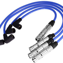 Spark Plug Wire Set Replacement for VW Jetta Golf GL GLS GTI Beetle 2.0L-L4 1998-2001 2011-2014 Replace# 57041 VWC035 Blue