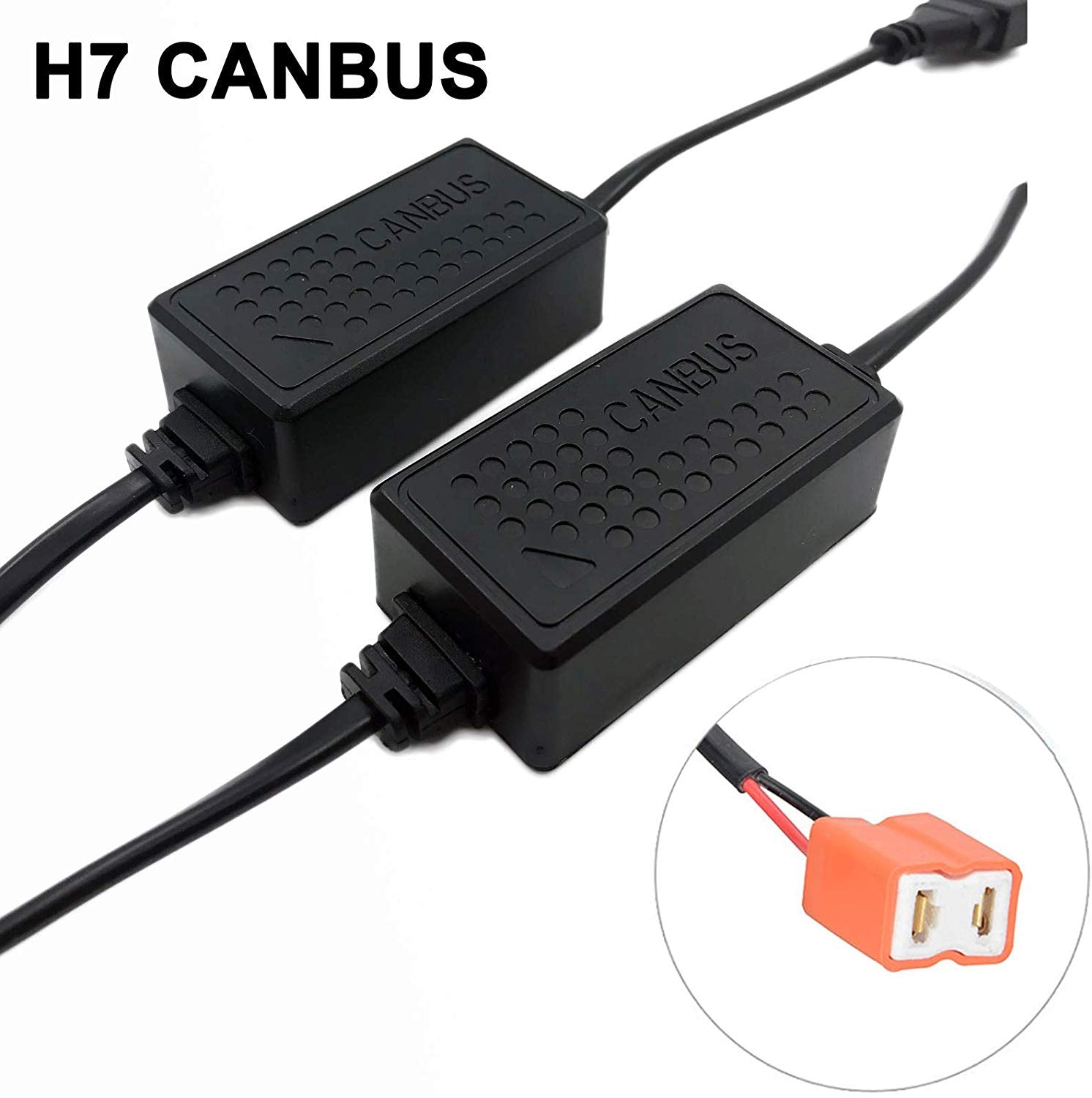 SOCAL-LED 2x A10 H7 EMC Headlight Kit CANBUS HID LED Decoder Anti-Flicker Error Canceller Relay Resistor Adapter