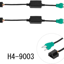 H4 9003 HB2 Anti Flicker Harness, YEEGO LED Canbus Error Free Resistor Decoder Adapter Flash Warning Canceller For Jeep Wrangler JK TJ LJ Headlights(2PCS Anti Flicker)