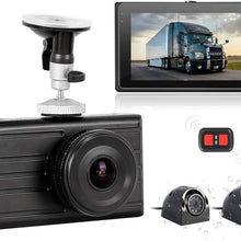 VSYSTO 3CH Dash Cam Record Camera Recording Backup DVR Front 1080P Side & Rear VGA View Blind Spot for Semi Trailer Truck Van Tractor Car Vehicle with Waterproof Lens 3"LCD Infrared Night Vision